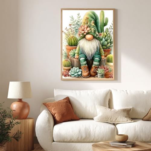 CRZMODE Gnome Paint by Numbers Kit for Adults, Plant Gnome Paint by Numbers for Adults, Acrylic Painting Crafts for Home Decor Gift (16x20inch) - Image 4