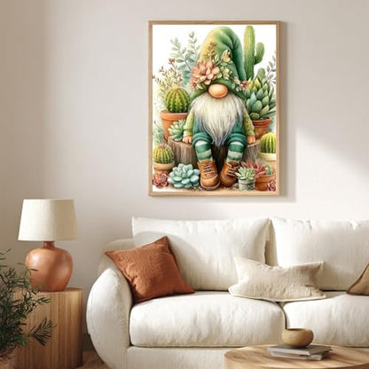 CRZMODE Gnome Paint by Numbers Kit for Adults, Plant Gnome Paint by Numbers for Adults, Acrylic Painting Crafts for Home Decor Gift (16x20inch) - Image 4