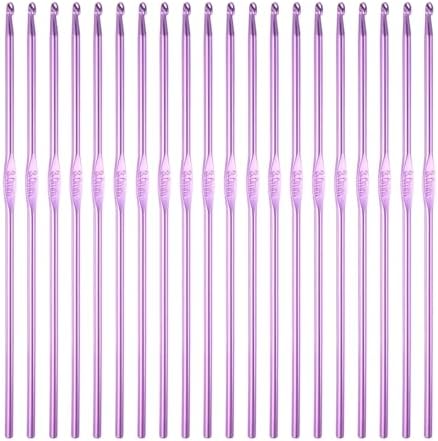 uxcell 20Pcs Aluminum Crochet Hook 3.0mm Knitting Needles for DIY Craft Yarn Purple by uxcell