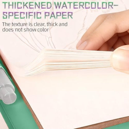 Creative Stress Relief Kit: Watercolor Workbook & DIY 3-Fold Painting Pad for Beginners & Adults, All-in-One Travel Art Set (B Set), Relaxation Gift - Image 4