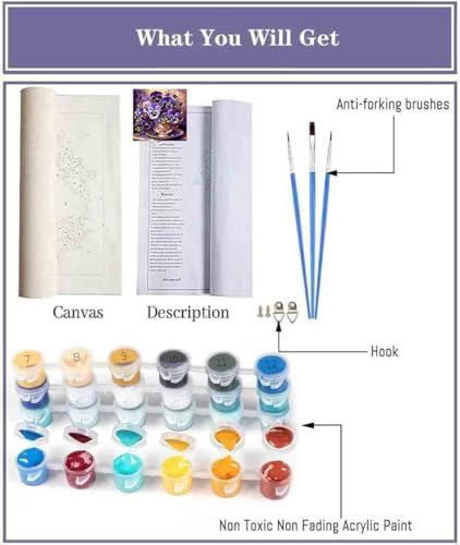 VIGEGU Flower Paint by Numbers Kit for Adults - Butterfly Orchid Paint by Number for Beginner DIY Adult Paint by Number Kits on Canvas,Oil Number Painting Kits for Home Decor 16x16inch - Image 5
