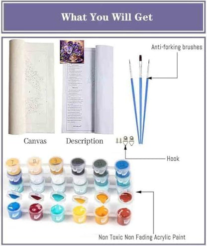 VIGEGU Flower Paint by Numbers Kit for Adults - Butterfly Orchid Paint by Number for Beginner DIY Adult Paint by Number Kits on Canvas,Oil Number Painting Kits for Home Decor 16x16inch - Image 5