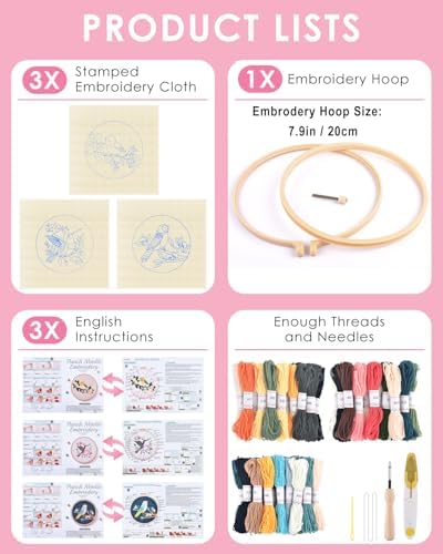 TINDTOP Punch Needle Kits, Bird Punch Embroidery Kits for Adults - Image 2