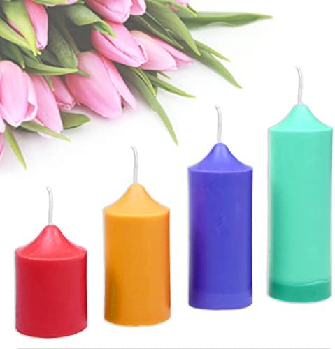 MILIVIXAY 4PCS Pillar Candle Molds for Candle Making- 60ft Long Wicks, 4pcs Wick Holders, a Mold Sealer and a Lead Wire Included as a Gift - Image 3
