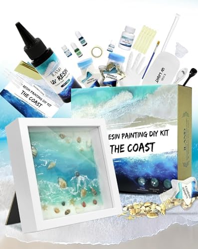 iLAND Crafts For Adults Women Teen Girls Ocean Beach UV Resin Kit for beginners Arts and Crafts for adults Resin Art Project DIY Sea Crafting Making Set Unique Artist Woman Gifts on Christmas Romantic by ILANDTradingCoLtd