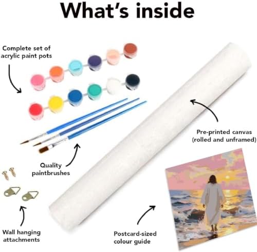 Mrnsiet Jesus Paint by Numbers Kit for Adults, Easy Christian Adult Paint by Number Kits on Canvas, DIY Acrylic Oil Number Painting Kits for Home Wall Decor Gift 16x20 Inch - Image 6