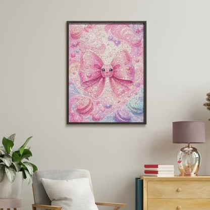 Bozfoxa Paint by Numbers Kit for Adults Beginner Pink Candy Bow - Image 4