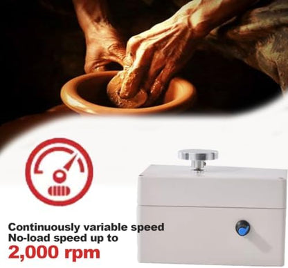 Electric Mini Pottery Wheel Machine, Small Pottery Wheel Machine With Spatula And Clay, 2000 Rpm Adjustable Speed, Safe Mute, Usb Interface, For Diy Shop, Home Use, Pottery Bar, Pottery Lovers - Image 2
