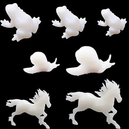 Woohome 7 PCS 3D Resin Mould Filler Casting Moulds, Mini Frog Snails Horse Epoxy Moulds for Jewelry Making, Art Crafts DIY Supplies by Woohome