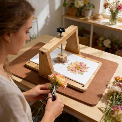 DecorYc 11"x7" Large Wooden Flower Press, DIY Pressed Flower Craft Kit - Image 5