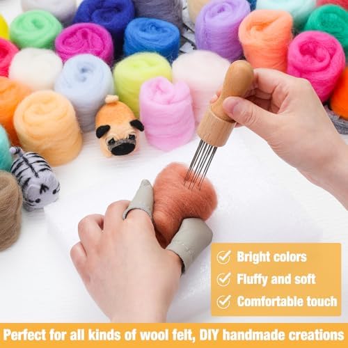 Mayboos Needle Felting Starter Kit, Wool Roving 40 Colors Set - Image 4
