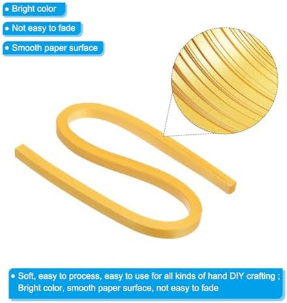 PATIKIL 180pcs Metallic Quilling Strips Paper 1cm x 54cm Origami Paper Quilling Kits for Adults Beginner Art DIY Craft Christmas, Gold Yellow - Image 3