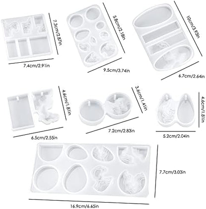 SENHAI 7 PCS Island Pendant Resin Molds, Ocean Style Epoxy Silicone Molds for DIY Craft Making Pendant Keychain Jewelry - Image 6