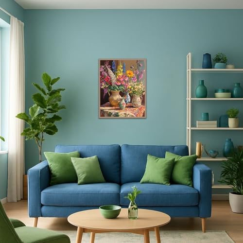 Banket Paint by Numbers Kit for Adults Beginner Flower DIY Oil Painting Kits for Adults Bottle Flowers Easy Adult Paint by Number Kits on Canvas Color by Numbers for Gifts Home Wall Decor 16x20 Inch - Image 4