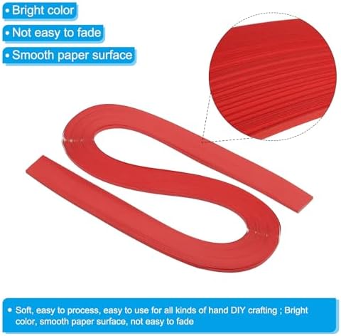 PATIKIL 720pcs Quilling Strips Paper 1/8"(3mm) 21"(54cm) Origami Paper Quilling Strip for Art DIY Hand Craft Christmas, Bright Red - Image 3