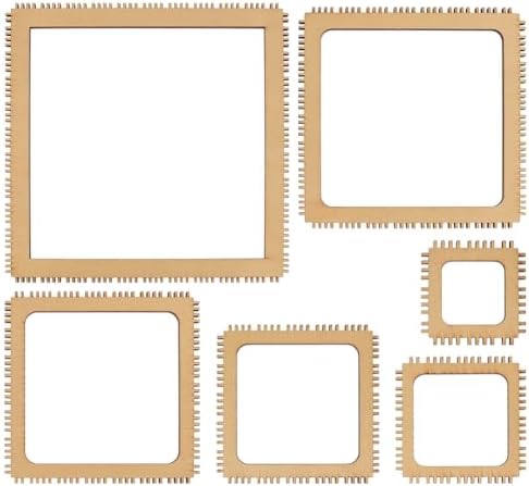 BENECREAT 6 Sizes Poplar Wood Weaving Loom Kit, Square DIY Weaving Loom DIY Weaving Art Tapestry Loom for Hanging Decor Woven Tapestry Knitted Crafts Making, 4.5mm Thick by BENECREAT