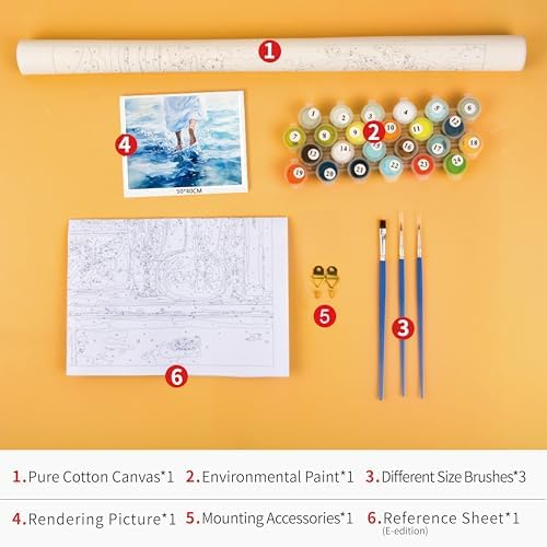 TUMOVO Adults Paint by Numbers Kit for Beginners Jesus Walks on Water Religious Paint by Numbers Kit for Adults Christian Themed DIY Canvas Painting with Ocean Waves and Disciples Acrylic 16x20 Inch - Image 4