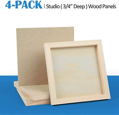 Falling in Art 4 Pack 8x8’’ Unfinished Birch Wood Panels Kit for Painting - Image 6
