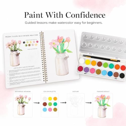 Beautiful Watercolor Paper Workbook Set for Beginners with Paint Included - Image 4