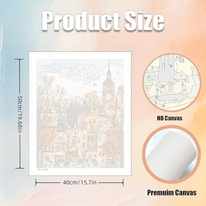 5DDIYART Paint by Numbers for Adults Beginner, London Paint by Number Kits on Canvas Without Framed,Paint by Easy Acrylic Painting Home Wall Decor 16x20inch - Image 3