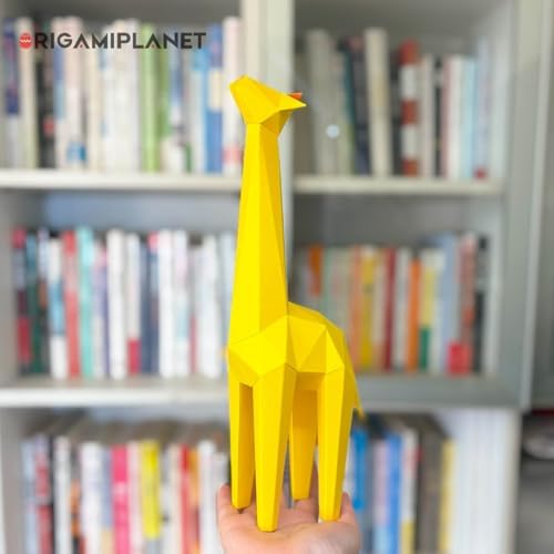 Giraffe 3D Origami Paper Craft Kit, Creative Handmade Paper Sculpture Art for Home Decor, Unique Pre-Cut DIY Cute Animal Models Origmai Papercraft Set, Present for Teens & Adults - Image 2