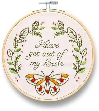 FUNATIC Please Get Out of My House Funny Embroidery Kit for Adults by FUNATIC