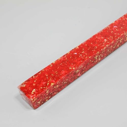 Legacy Premium Resin Project Blank - 1 1/2" x 19" Long - Red with Gold Flakes, For Pen and Project Kits, Woodturning and Crafts - Image 6