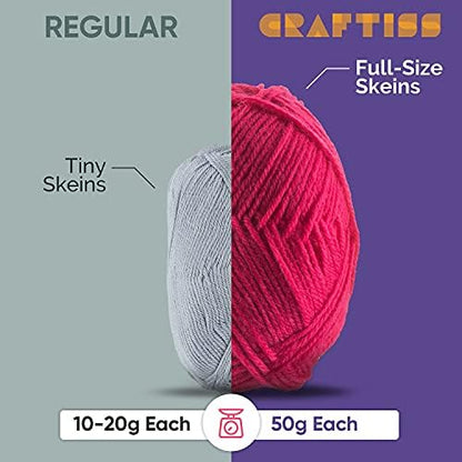 CRAFTISS 12x1.75 Oz Acrylic Yarn Skeins - 1300 Yards of Soft Yarn for Crocheting and Knitting Craft Project, Assorted Starter Crochet Bulk Kit for Adults and Kids - Image 2