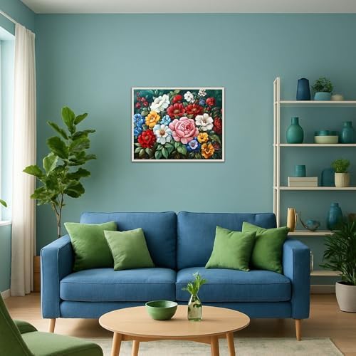 Banket Paint by Numbers Kit for Adults Beginner Flowers DIY Painting Kits for Adults Floral Easy Adult Paint by Number Kits on Canvas Color by Numbers for Gifts Home Wall Decor 16x20 Inch - Image 4