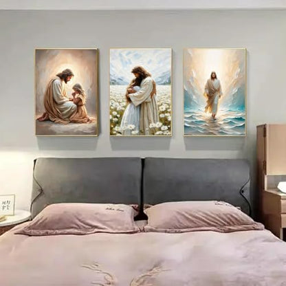 3 Pack Jesus Paint by Numbers Kit for Adults Framed Canvas, Frameworkless - Image 5