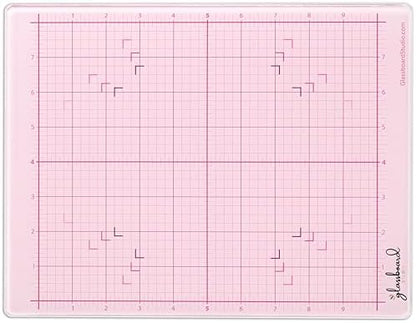 GLASSBOARD STUDIO Glass Craft Mat - Magnetic, Heat & Scratch Resistant - For Crafting, Cutting, Painting, Mixed Media Artwork - Grid Lines, Non-Slip Rubber Feet (Blush 9"L x 12"W) by GlassboardStudio