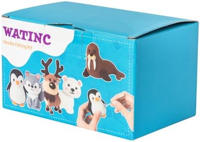 WATINC Needle Felting Kit - 5 Set Unique Different Cute Doll Wool Felt Needle Tools Foam Pad Instruction, DIY Home Decoration Craft Party Supplies for Art Work Starter Beginners (Polar Animal) - Image 7