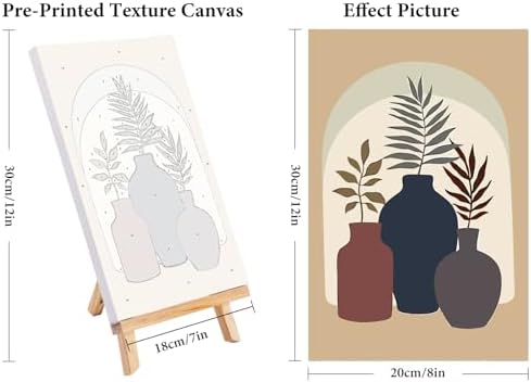 4 Pack Framed Paint by Numbers Kit for Adults Plant with Wooden Easel - Image 3