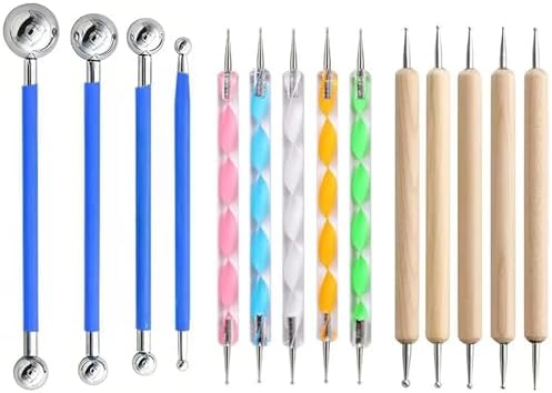 14Pcs Ball Stylus Pottery Tool Set, Blue Embossing Tool, Dual-Ended Multi-Size Clay Sculpting Dotting Tools, Professional Modeling Tools for Pottery, Polymer Clay, Nail Art, Fondant & DIY Crafts - Image 6
