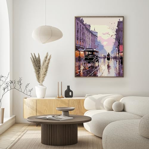 Possoco Paint by Numbers Kit for Adults Beginner, London Street Easy Adult Paint by Number Kits on Canvas, DIY Acrylic Oil Paint by Number for Adults Landscape for Home Decor Gift 16x20 Inch - Image 2