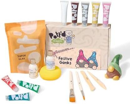 Pott'd Mini Pottery Kits | Air Dry Clay Pottery Kit for Adults | Includes Paints, Brushes, and Potters Tools | FREE online step-by-step tutorial | Perfect for Beginners | Bring The Studio To Your Home by Pottd