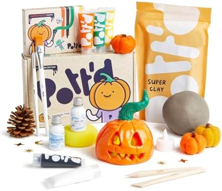 Pott'd Mini Pottery Kits | Air Dry Clay Pottery Kit for Adults | Includes Paints, Brushes, and Potters Tools | Free Online Step-by-Step Tutorial | Perfect for Beginners | Bring The Studio to Your Home by Pottd
