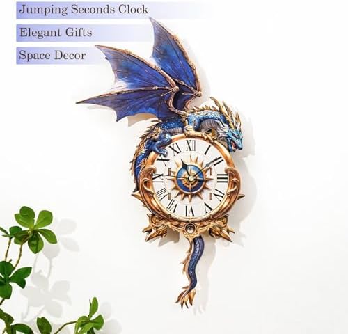 3D Puzzles for Adults, Blue Dragon Wall Clock 3D Wooden Puzzles Clock Kits for DIY Birthday Gift for Women Men Home Decor Holiday Christmas - Image 5