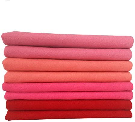 4pcs Thick 1.4mm Soft Felt Fabric Sheet Assorted Color Felt Pack DIY Craft Sewing Squares Nonwoven Patchwork (92x90cm Pink) - Image 3
