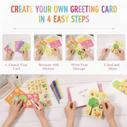 Outus 15 Pcs Card Making Kits for Kids, Handmade DIY Greeting Cards - Image 3