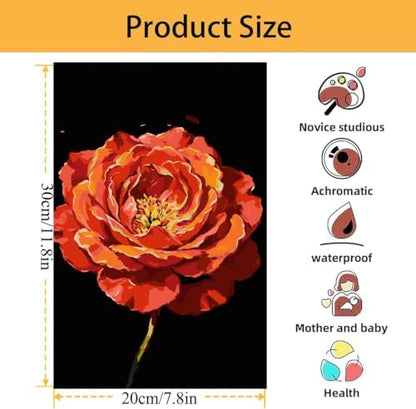 Mowana Peony Paint by Numbers Kit for Adults Beginners - Image 5