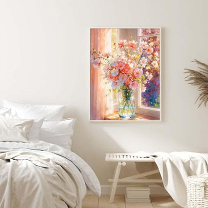 Alptiny Beautiful Flower Paint by Numbers Kit for Adults Beginner, Vase Plants Paint by Number Kits on Canvas, Floral Oil Painting Kit for Home Decor or Gift - 16x20 Inch - Image 4