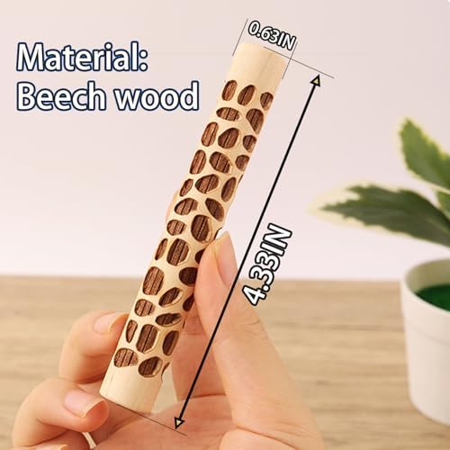 11-Pc Wood Texture Roller Set – Embossed Pattern Clay Rolling Pins & Carved Stamps for Handbuilding Pottery DIY Art Crafts (11 Wooden Texture Sticks) - Image 2