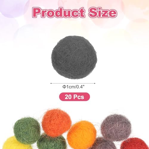 PATIKIL Wool Felt Balls Beads Wool Felting Pom 1cm 10mm Gray for Home Decor DIY Crafts Handcrafts Project Pack of 20 - Image 2