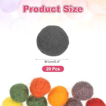PATIKIL Wool Felt Balls Beads Wool Felting Pom 1cm 10mm Gray for Home Decor DIY Crafts Handcrafts Project Pack of 20 - Image 2