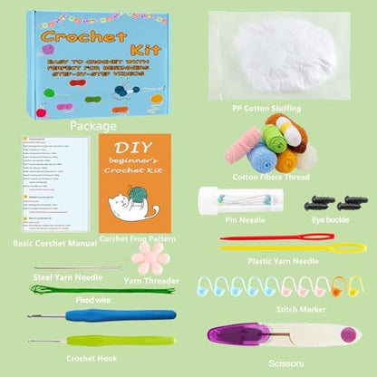 2 PCS DIY Flower Crochet Kit for Beginners Animal Potted Plants Starter Knitting Kit Complete Learn to Crochet Pot for Adults Art Craft Supplies Gift with Step-by-Step Video Tutorials and Pattern - Image 3