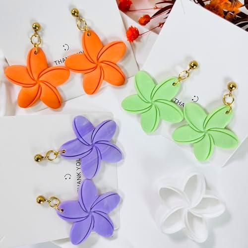 Xaekicr Tropical Flower Polymer Clay Cutter – 5 Petal Clay Earring Cutter for DIY Floral Jewelry – Clay Tools for Polymer Clay Earrings & Handmade Crafts – Simple Cutter for Summer Designs - Image 2