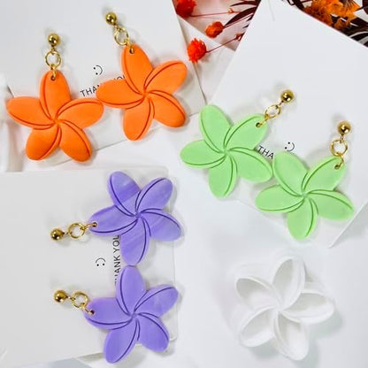 Xaekicr Tropical Flower Polymer Clay Cutter – 5 Petal Clay Earring Cutter for DIY Floral Jewelry – Clay Tools for Polymer Clay Earrings & Handmade Crafts – Simple Cutter for Summer Designs - Image 2