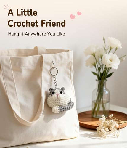 PAITIN Crochet Kit for Beginners Adults, Complete DIY Craft Yarn Kit with Step-by-Step Video Tutorials, Easy Handmade Art Projects Home Decor (Cat) - Image 5