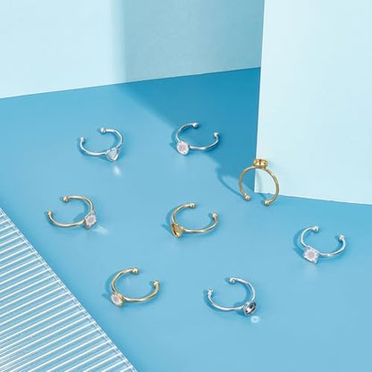 UNICRAFTALE 12Pcs 3 Styles 304 Stainless Steel Blank Dome Finger Rings 2 Colors Round Flat Pad Ring Components Open Cuff Bezel Trays Fit Ring for Jewelry Making Tray 6mm - Image 2